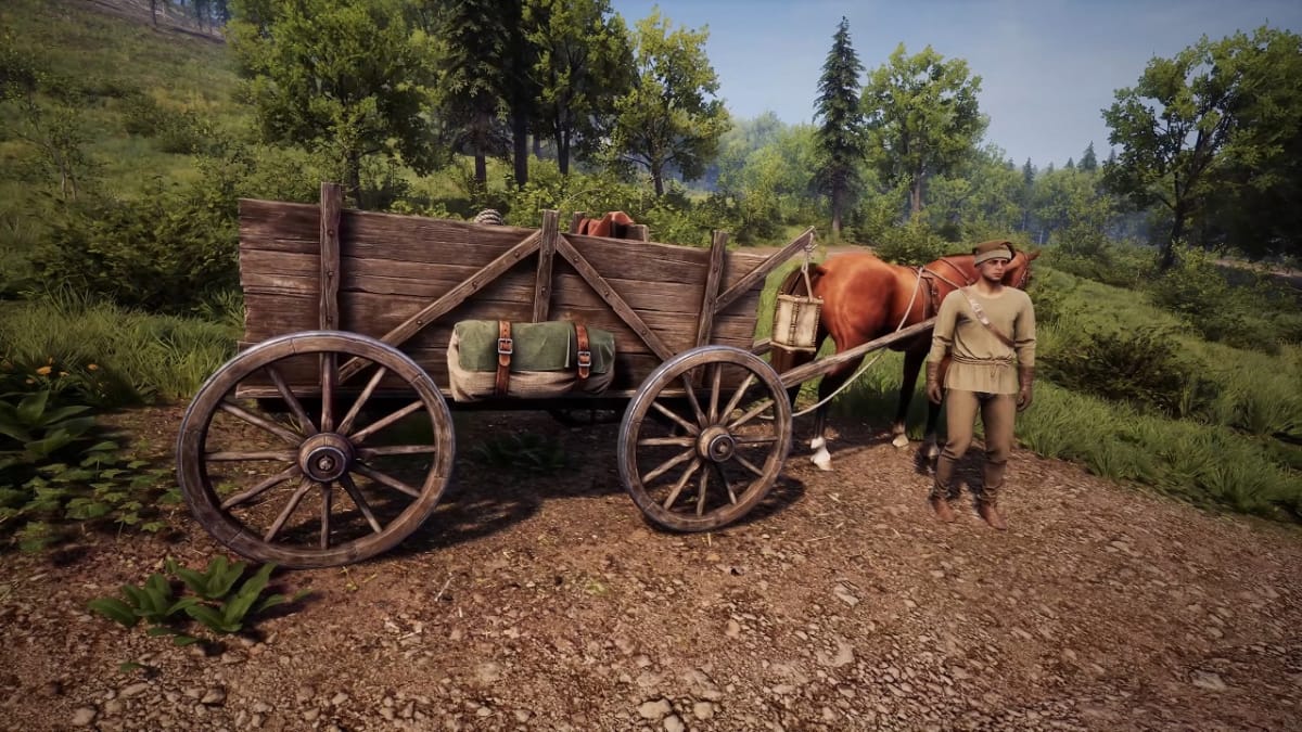 A horse and buggy in the Heir Medieval Dynasty Update