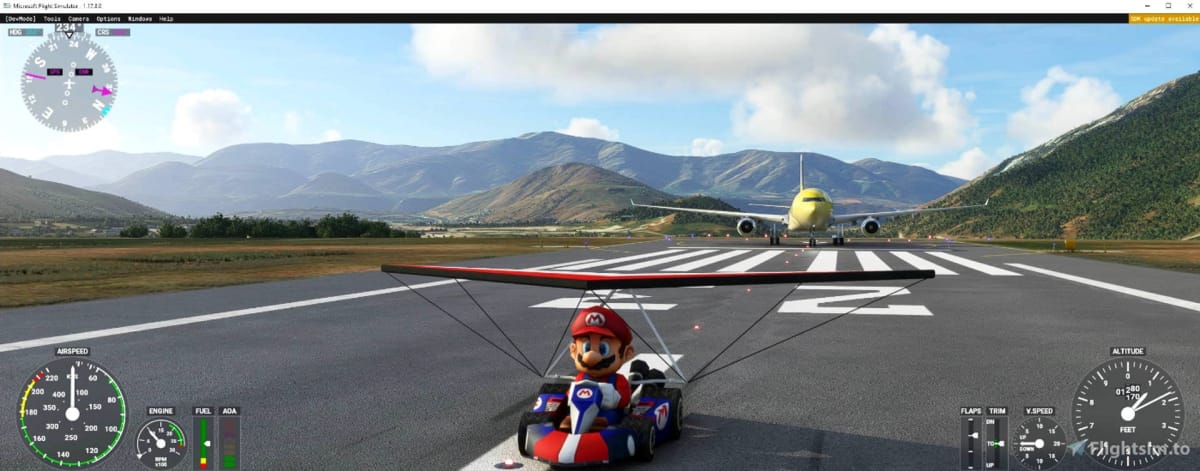 Microsoft Flight Simulator Mario Kart 8 mod slice