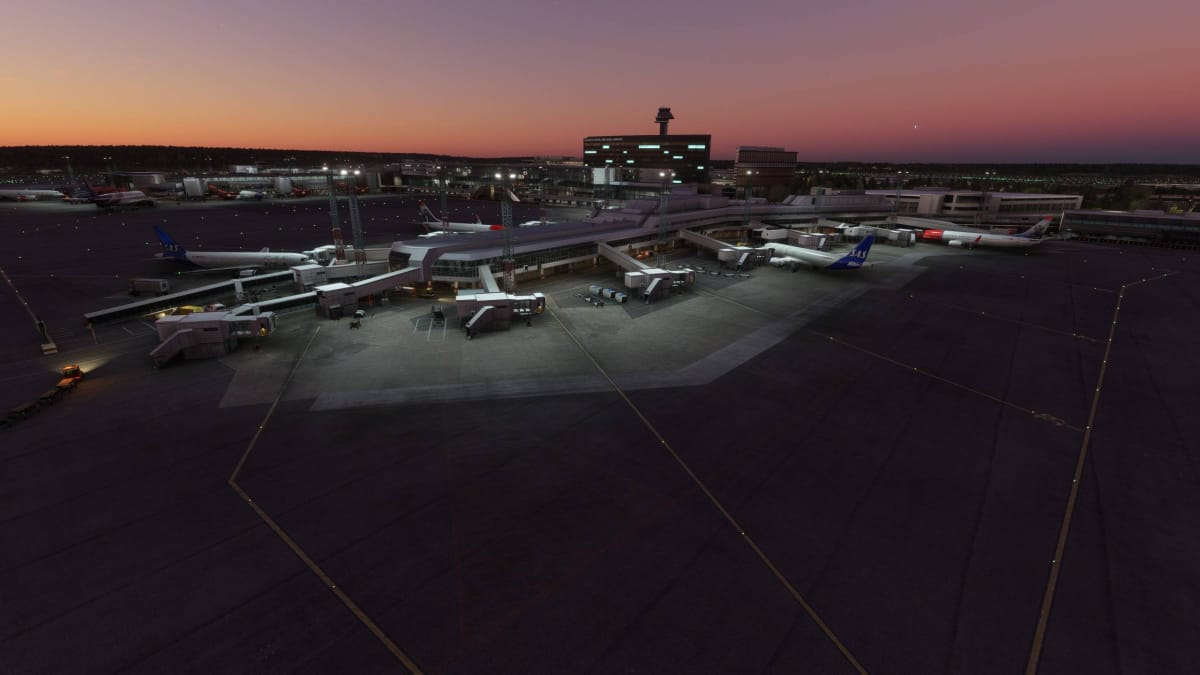 Microsoft Flight Simulator Stockholm Arlanda - Night Lighting
