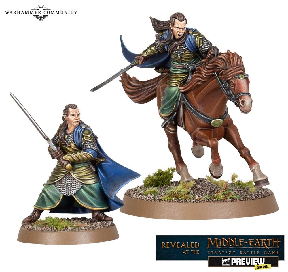 A close up of the Elrond miniatures for the Middle-earth Strategy Battle Game