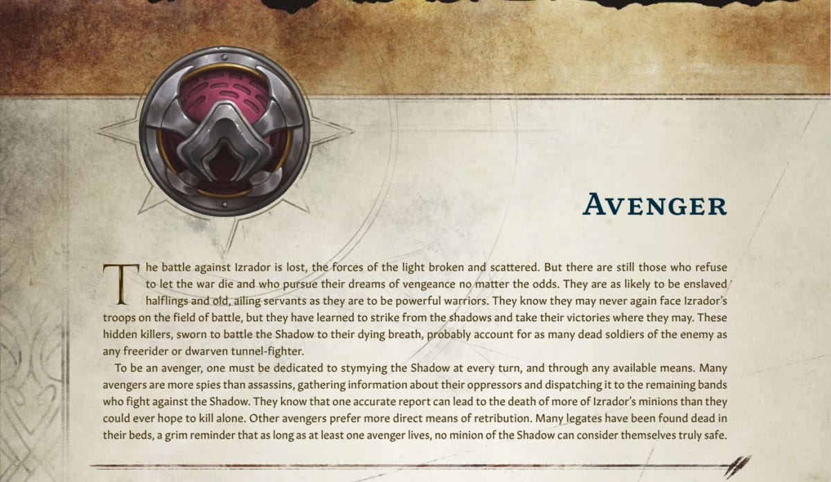 A block of text explaining the Avenger Heroic Path