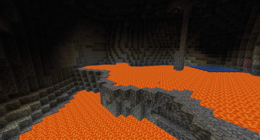 A lava aquifer in Minecraft: Java Edition