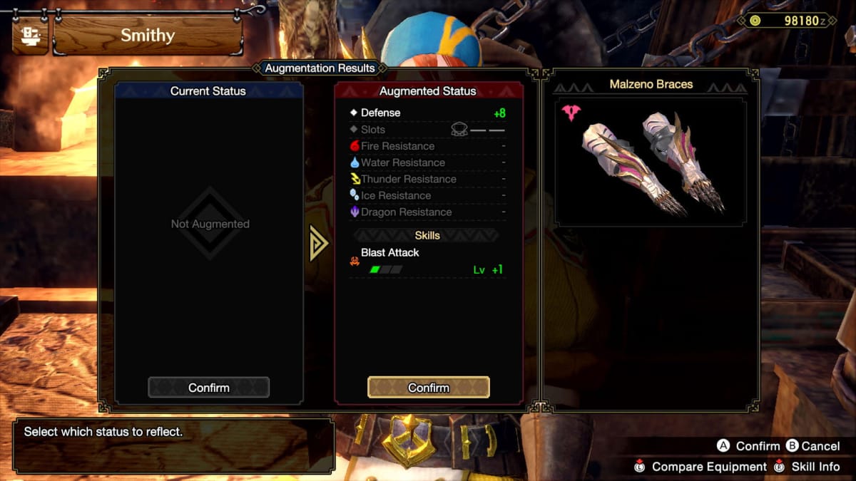 A shot of the new Qurious crafting system in Monster Hunter Rise Sunbreak