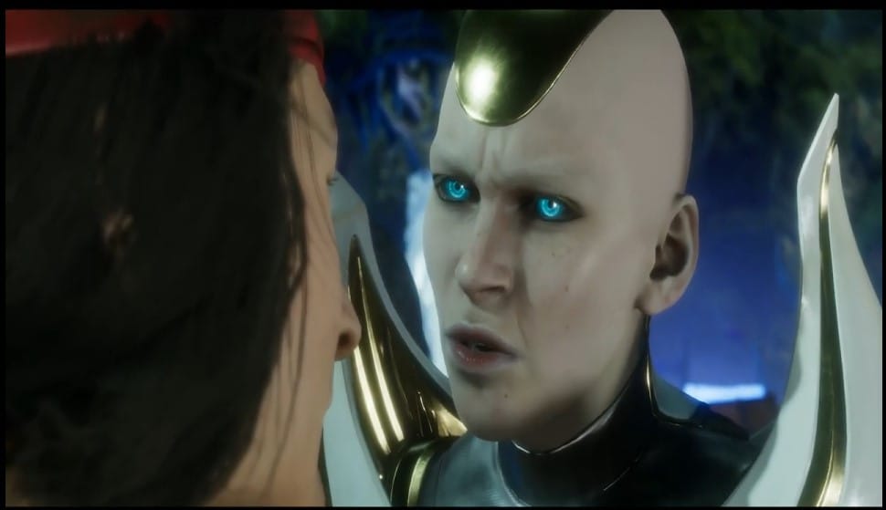 A screenshot showing the character Kronika from Mortal Kombat 11