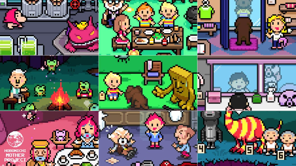 A series of pictures showing some "behind the scenes" what-if scenes if Mother 3 were a film production.