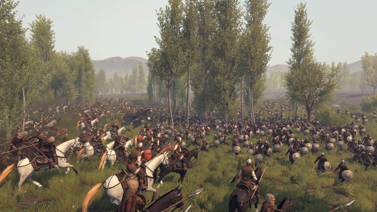 A horseback battle in Mount and Blade 2: Bannerlord