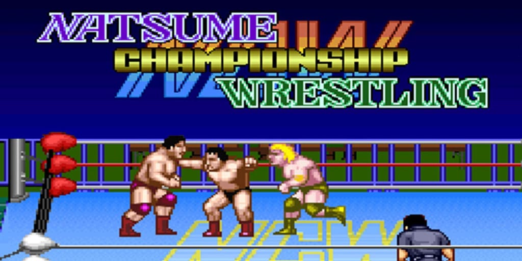 The title screen for Nintendo Switch Online's Natsume Championship Wrestling