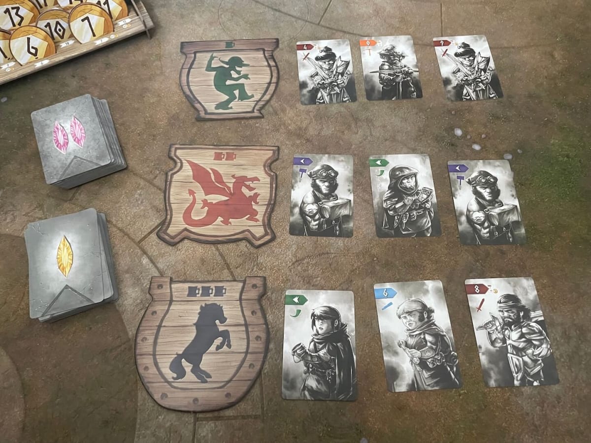 Image of cards from our Nidavellir Review featuring dwarven cards at tavern spots