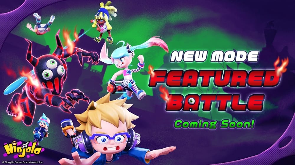 A banner image for Ninjala's new Featured Battle mode