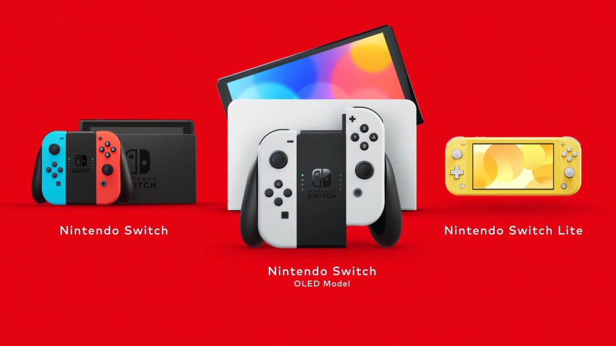The three Nintendo Switch models currently available for purchase