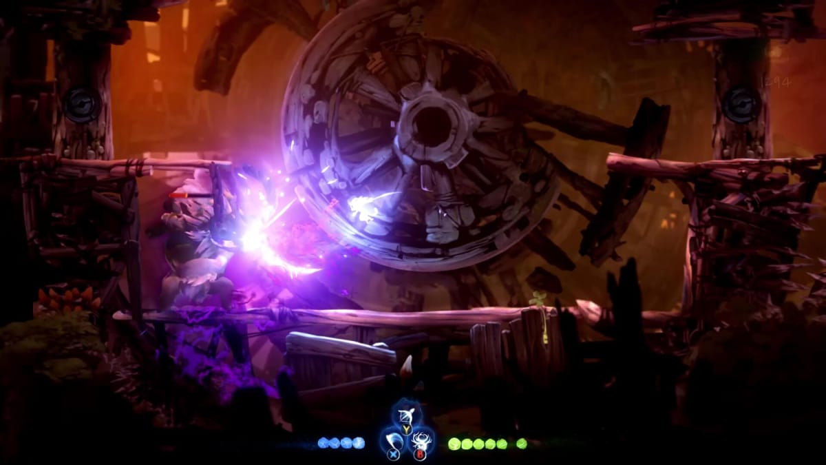 Ori battles an enemy in Ori and the Will of the WIsps