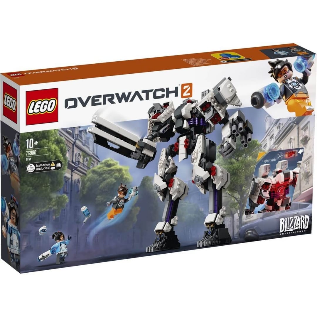 The box for the LEGO Overwatch 2 Titan.
