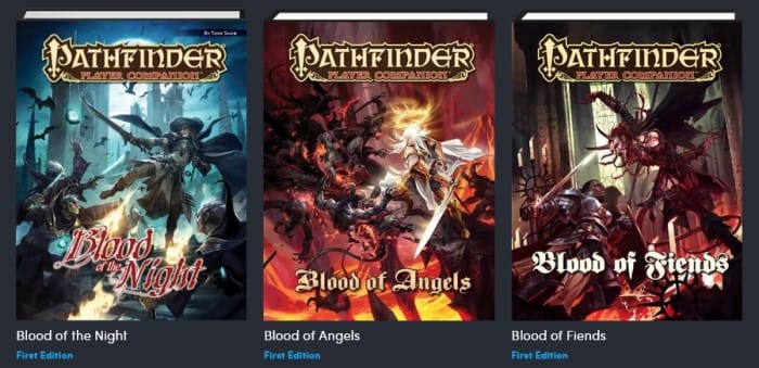A group of Pathfinder supplements shown in the Paizo Humble Bundle
