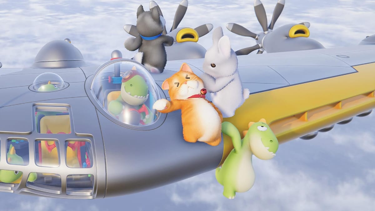 A chaotic fight scene atop an airplane in Party Animals