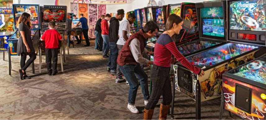 Pinball machines at the Strong museum 