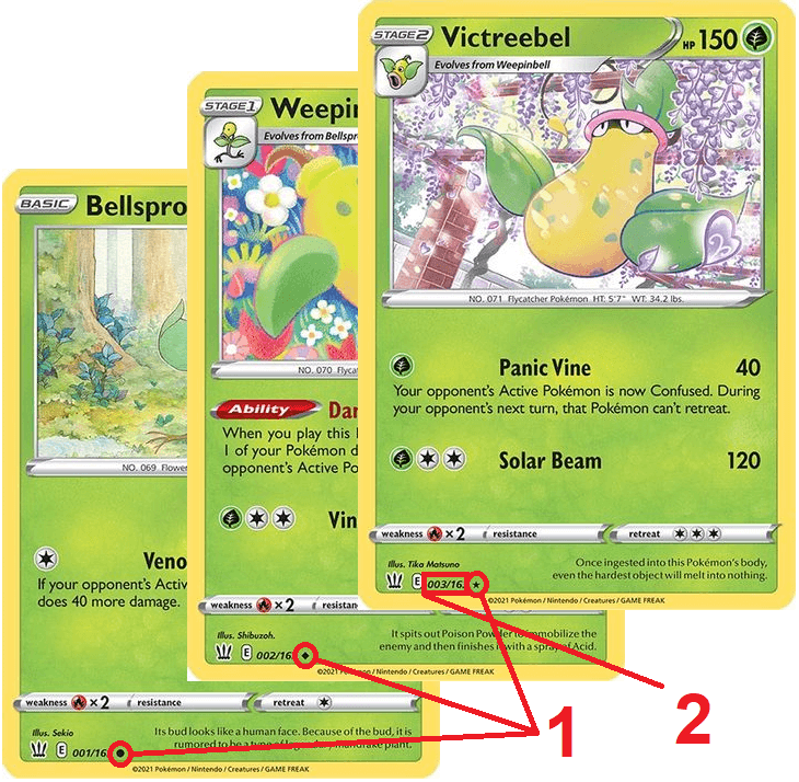 Símbolos de raridade de cartão Pokemon