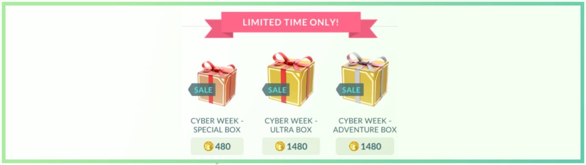 Pokemon GO Cyber Week Boxes slice