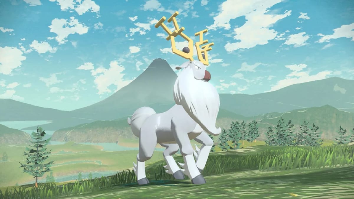 Wyrdeer in Pokemon Legends: Arceus, which will soon be getting Pokemon Home compatibility