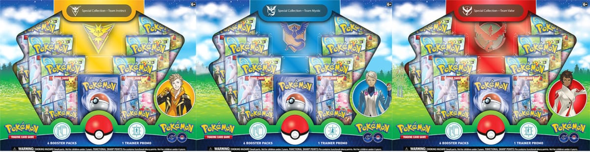 The three Special Collection Pokemon TCG Pokemon Go expansion sets