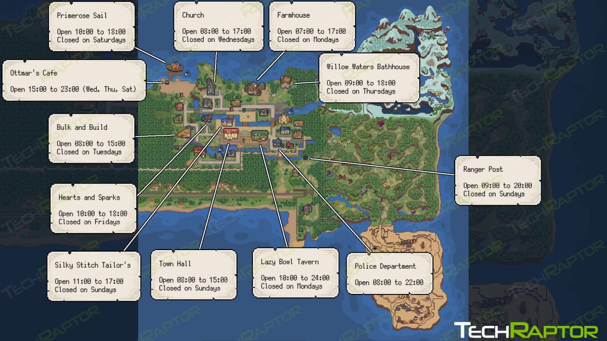 Potion Permit Map and Locations Guide - Shop Opening and Closing Times Map 2