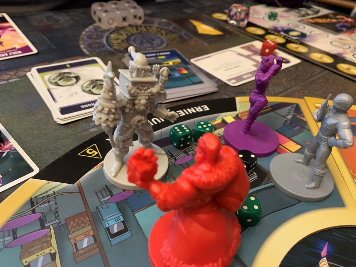 Santa and Heximas on the game board from Power Rangers: Heroes of the Grid