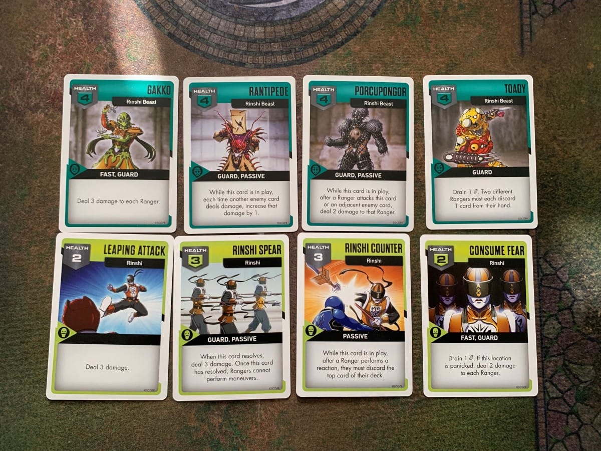 A handful of Rinshi and Rinshi Beast cards from Power Rangers Light and Darkness