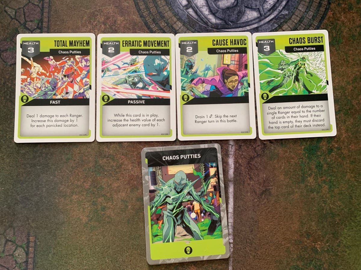 Chao Putty combat cards from the Power Rangers Merciless Minions pack