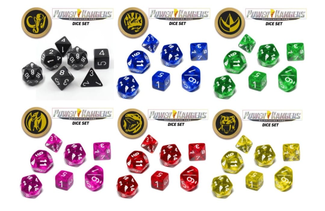 A collection of Power Rangers themed dice