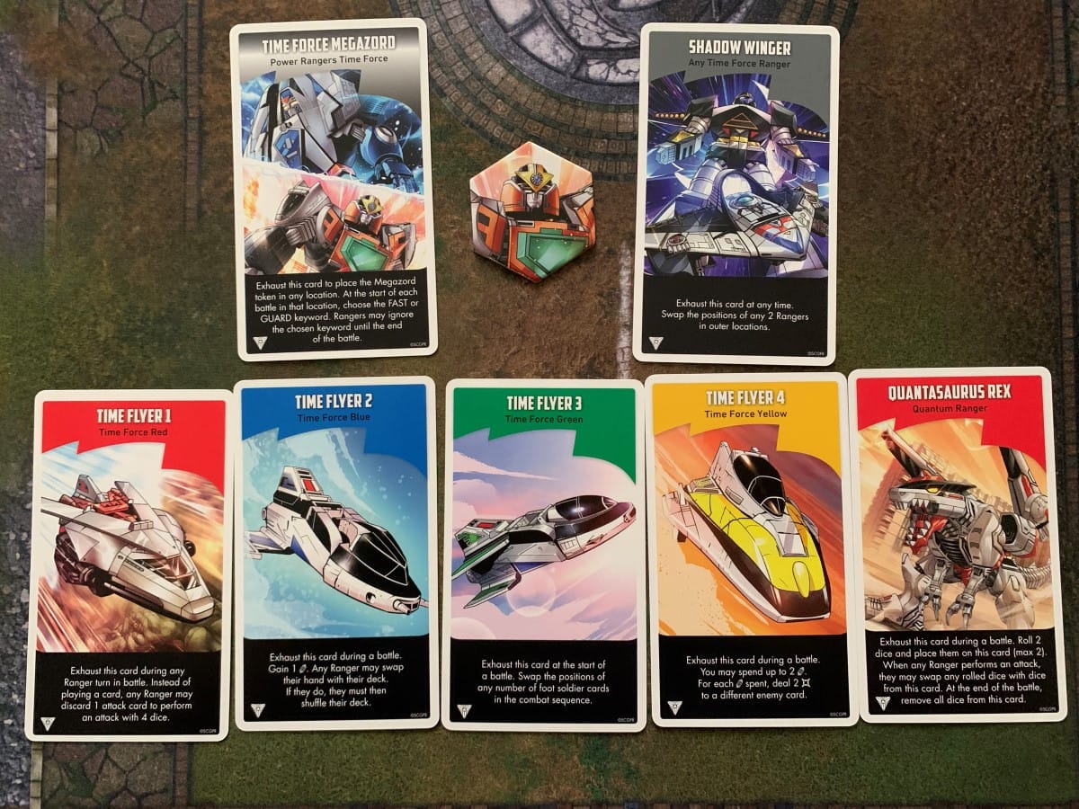 The Zord cards from the Power Rangers Time Force Pack