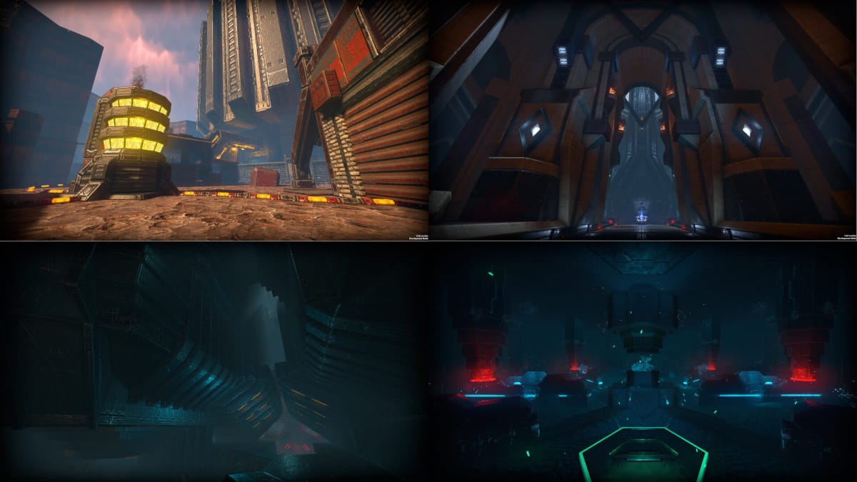 Four of the new campaign levels in the latest Prodeus update