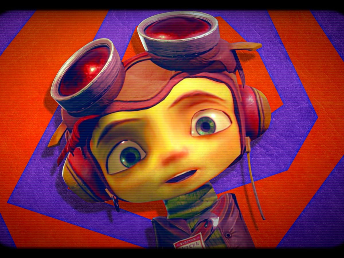 Psychonauts 2 DoubleFine Productions Screenshot of character staring in shock at the camera