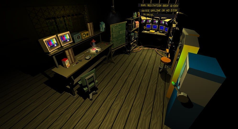 A shot of hacker puzzle game Quadrilateral Cowboy