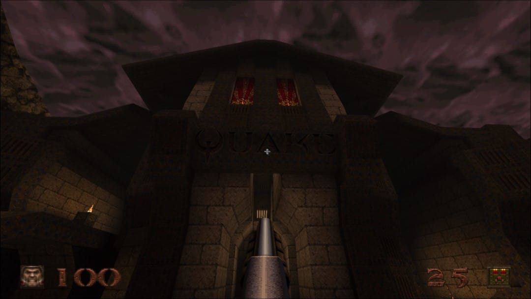 The face of a castle from Quake Remastered