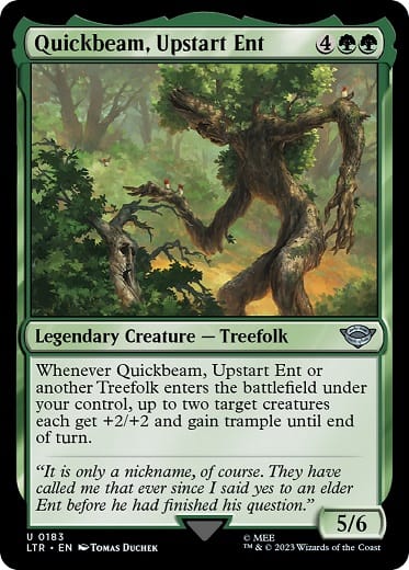 Lord of the Rings: Tales of Middle-earth MTG Card Quickbeam, Upstart Ent