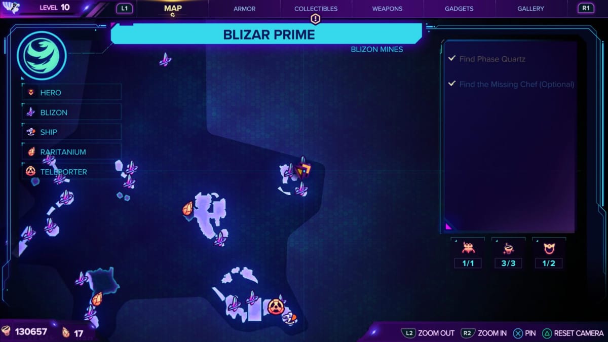 Ratchet & Clank Rift Apart Blizar Prime Gold Bolt 2 Map