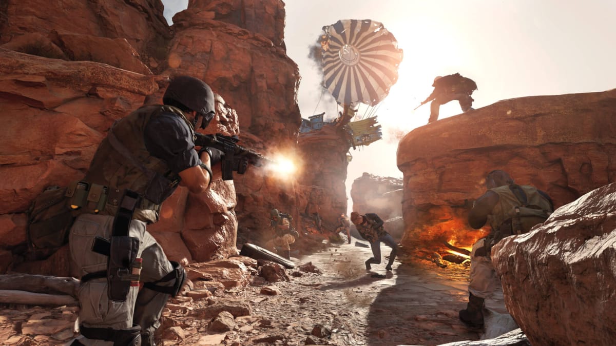 An intense gun battle going on in Raven Software's Call of Duty: Black Ops Cold War