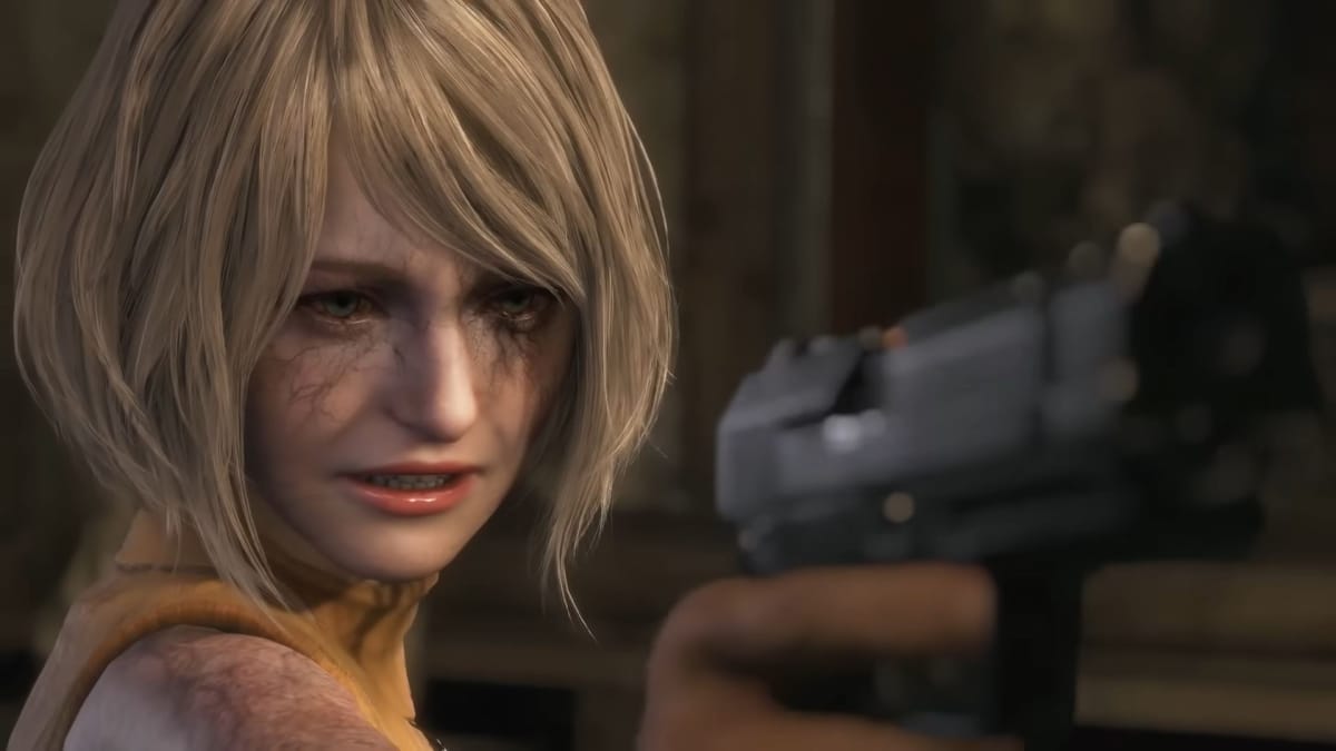 Ashley with a gun in the Resident Evil 4 remake trailer