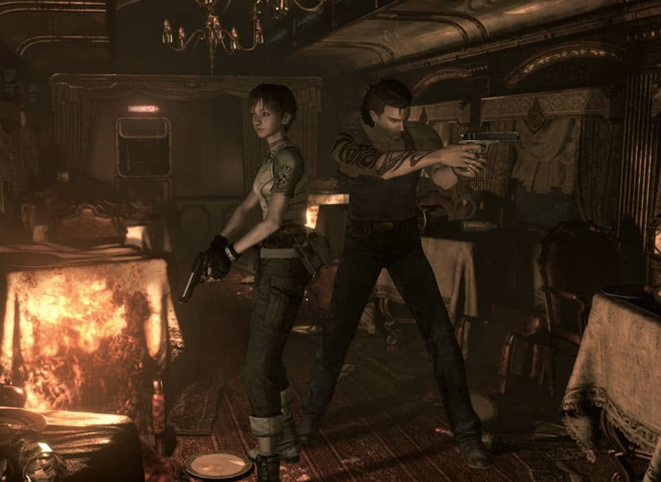Rebecca Chambers and Billy Coen in Resident Evil Zero 