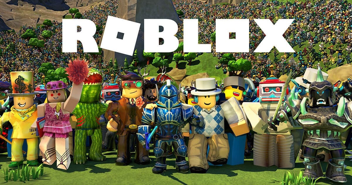 A group of characters posing in Roblox