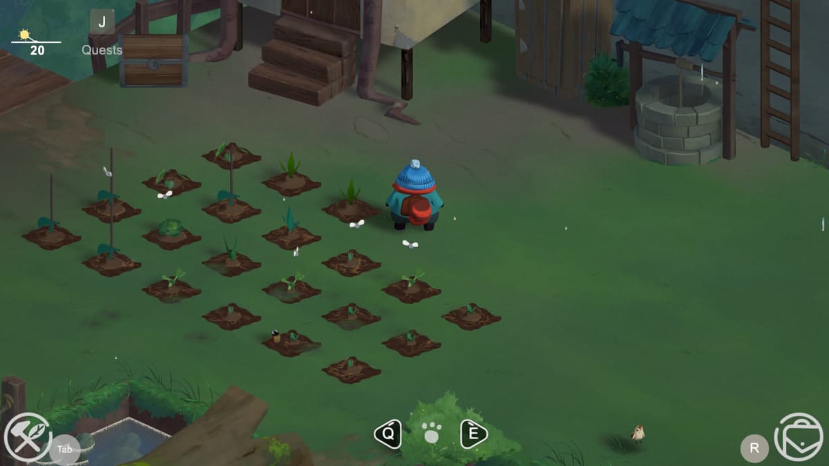 Screenshot of farm plot in aka, Aka farming guide 