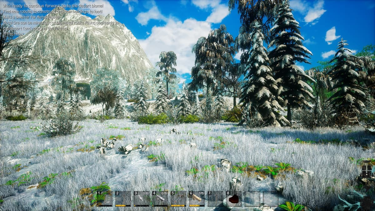 Screenshot of the winter/desert biome in Karagon