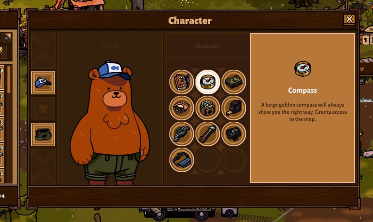 Screenshot of the compass collectible, bear and breakfast collectibles guide