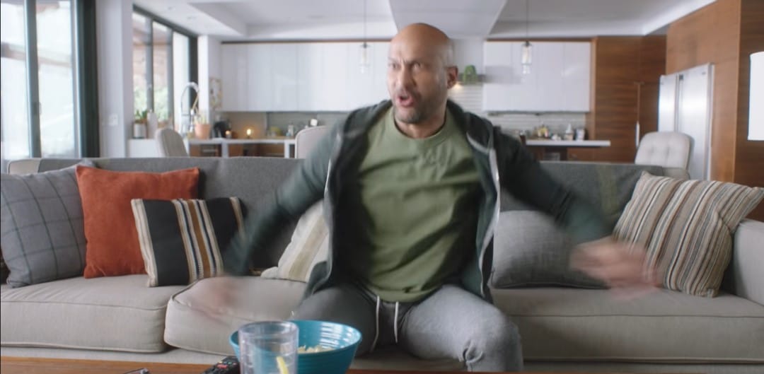 The comedian Keegan Michael Key yelling at his Alexa to do Skyrim commands