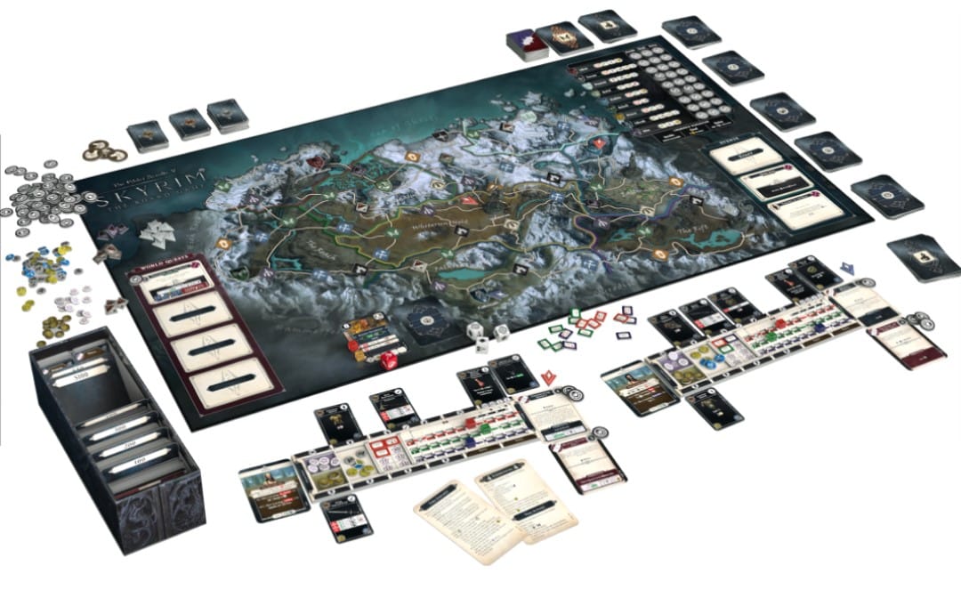 The layout for Skyrim The Board Game