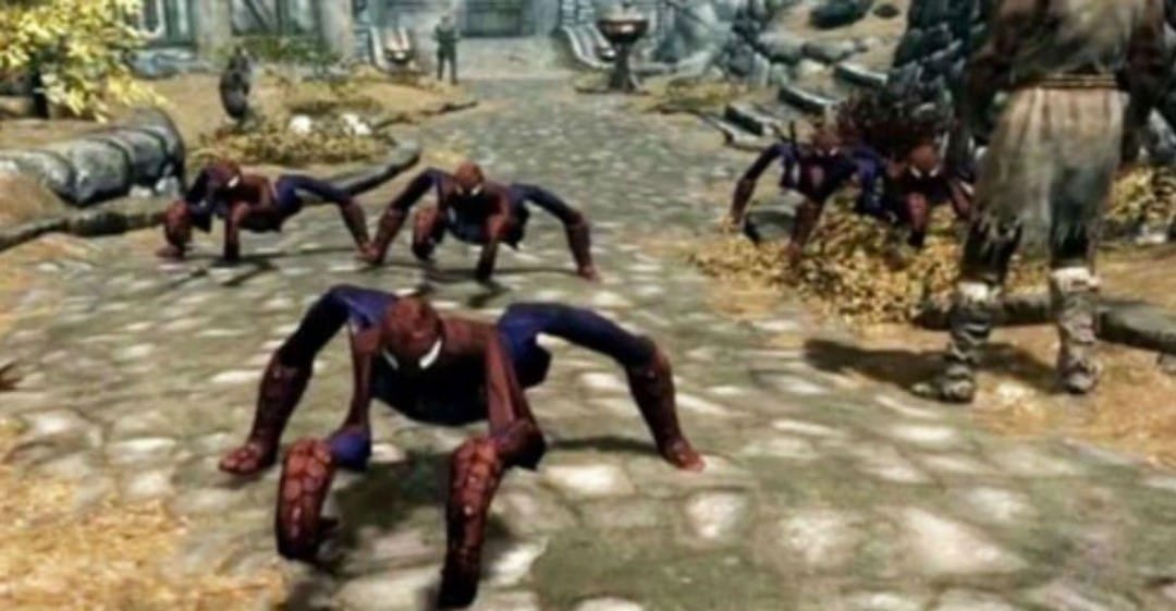 Crabs from Skyrim made to look like Spider-Man