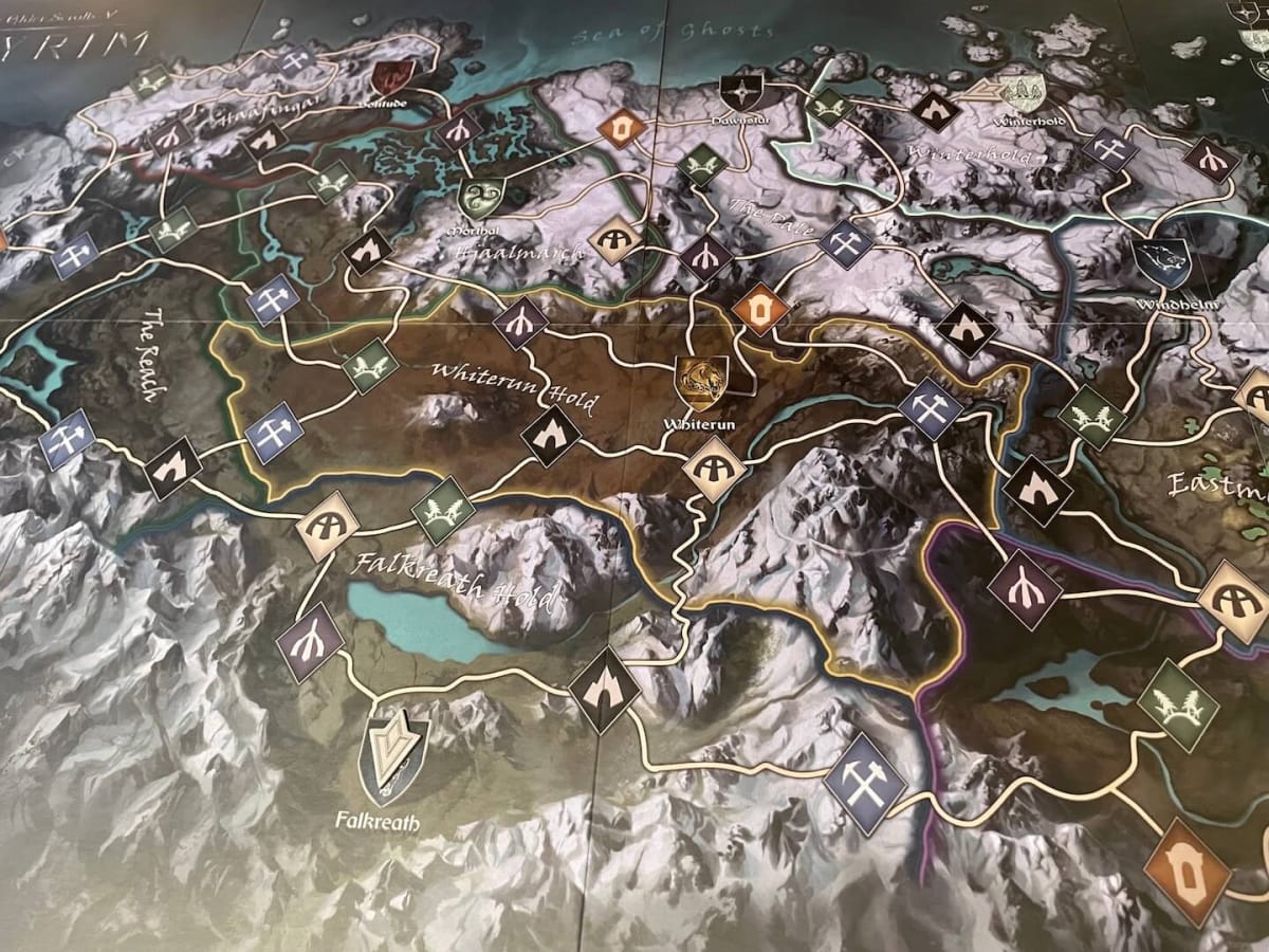 The map of Skyrim from Skyrim The Adventure Game