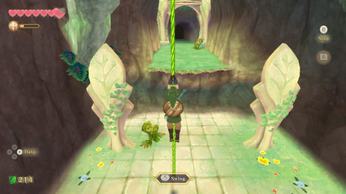 Link swinging on a vine in Skyward Sword HD