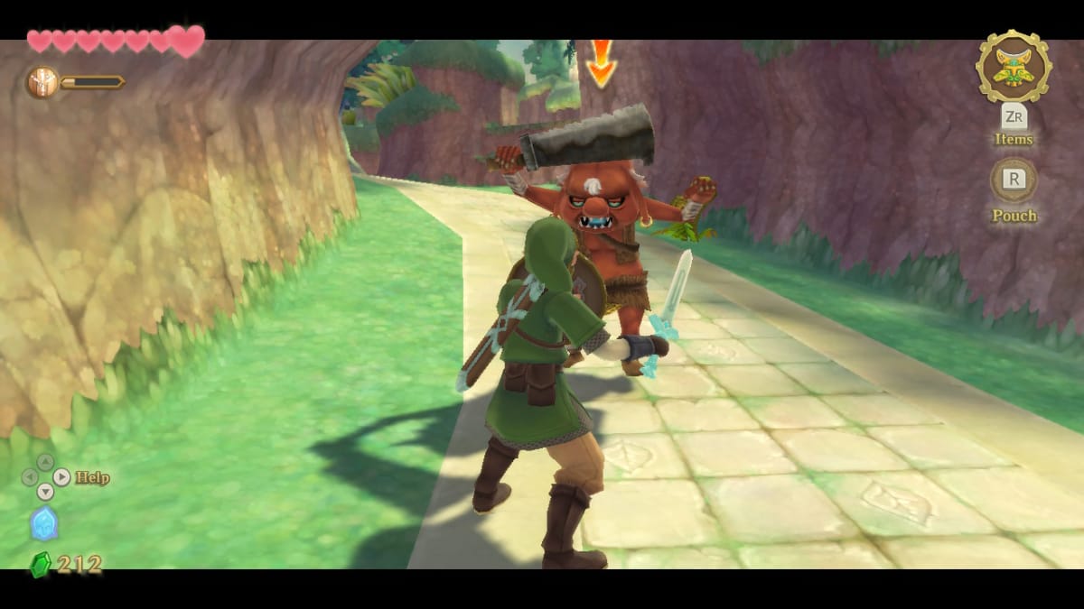 Link fighting a monster in Skyward Sword HD