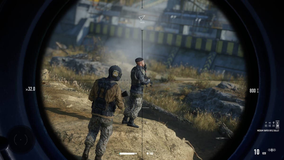 The player aiming down a sniper scope in Sniper Ghost Warrior Contracts 2