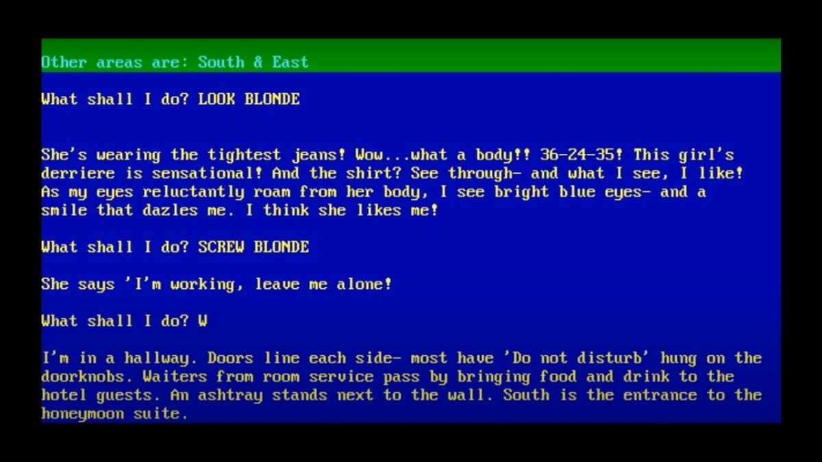 A screenshot from Softporn Adventure